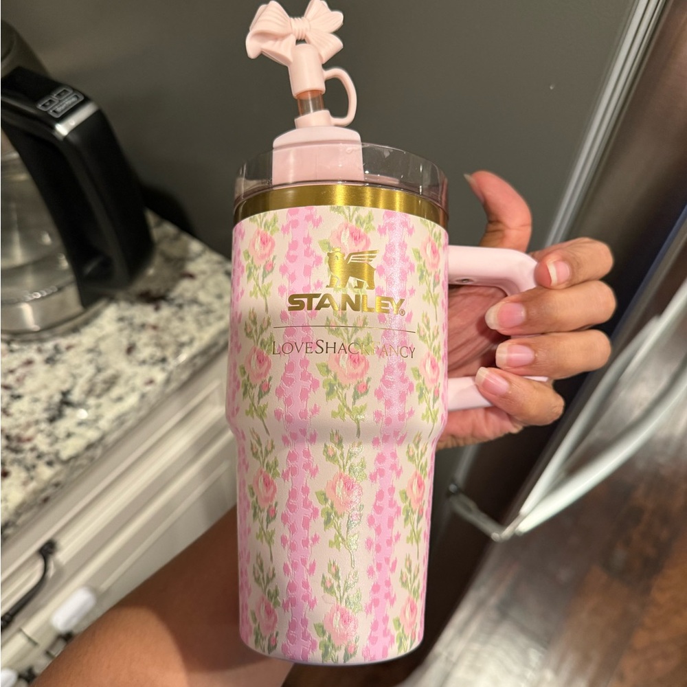 LoveShackFancy Pink Floral Tumbler